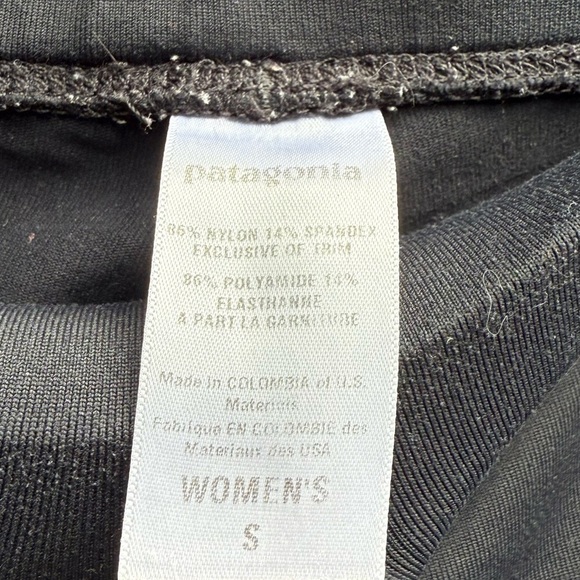 Patagonia Women's Small Cropped Leggings Pull on Pants Drawstring Wide Leg Black - Picture 2 of 7